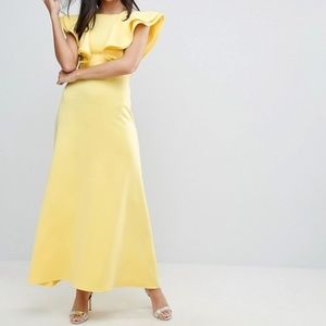 Scuba Maxi Dress With Ruffle